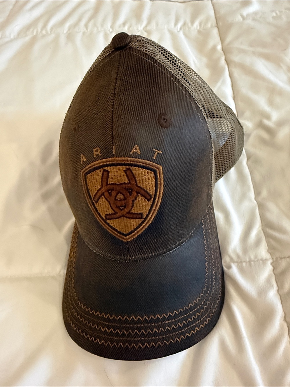 Ariat Brown and Tan Logo Mesh Cap